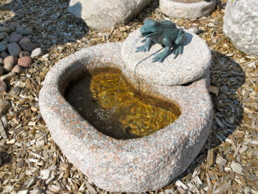 Wasserspiel mit Bronzefrosch
