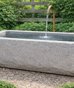 Granitbrunnen, eckig 200x80 h65
