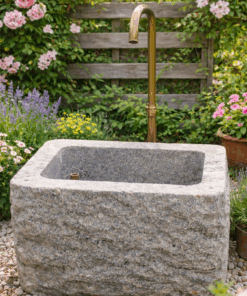 Granitbrunnen, eckig 80x60 h50